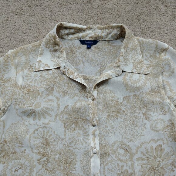 Reitman's Sheer Beige Blouse, Large, Like new - Picture 2 of 4